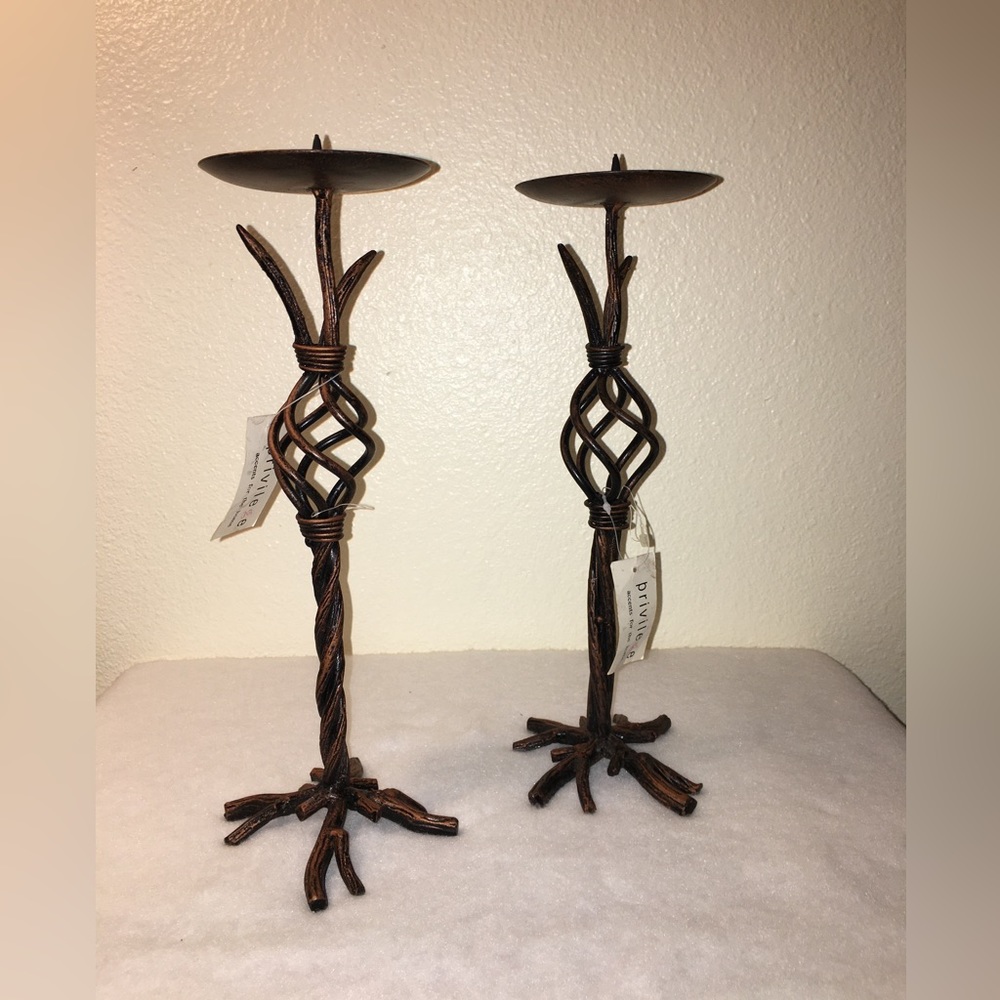 Privilege Branch Candlestick-Bronze & Black